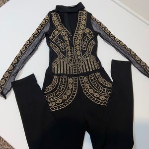 All black with gold studs jumpsuit